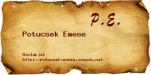 Potucsek Emese névjegykártya